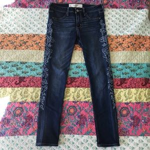 A&F Embroidered Jeans